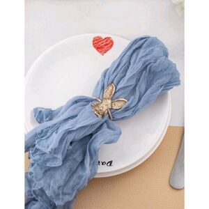 Set of 12 Gold Bunny Rabbit Napkin Rings. New. Spring Easter Dining Decor